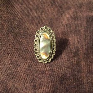 Abalone shell silver ring